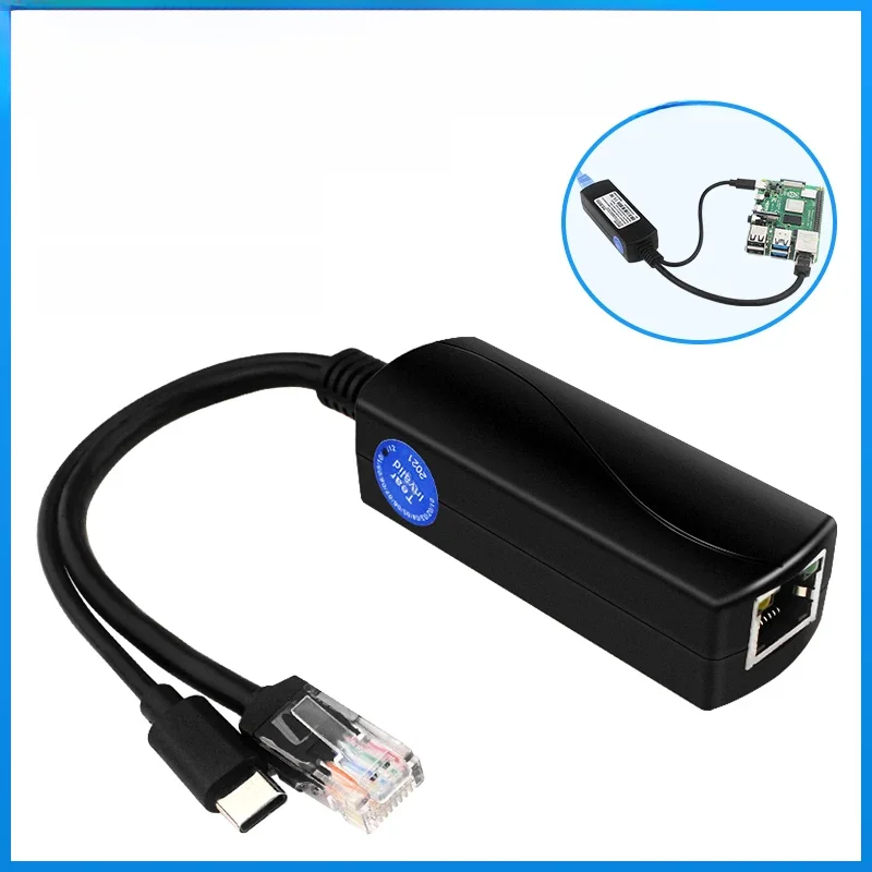 Raspberry Pi 4 PoE Splitter 10/100/1000Mbps 5V 3A Typ C Złącze USB Typ C PoE Splitter dla Raspberry Pi 5 4B — zdjęcie produktu 7