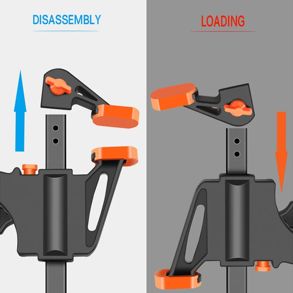 STONEGO 4 Inch Woodworking Bar Clamp Gadget Tool DIY Hand Speed Squeeze Quick Ratchet Release Clip Kit Woodworking Tools