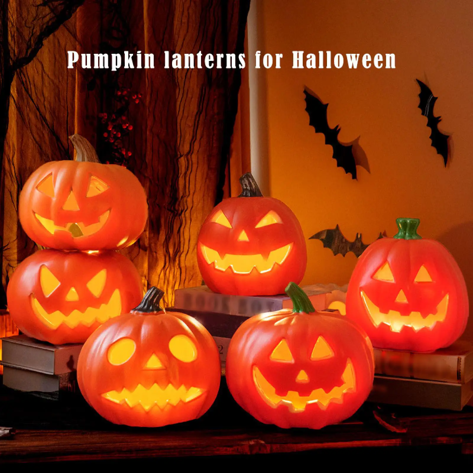 

Spooky Halloween Pumpkin LED Light Lantern Illuminating Home Decor for Halloween Thanksgiving Party Yard Patio Pumpkin Lamp Prop