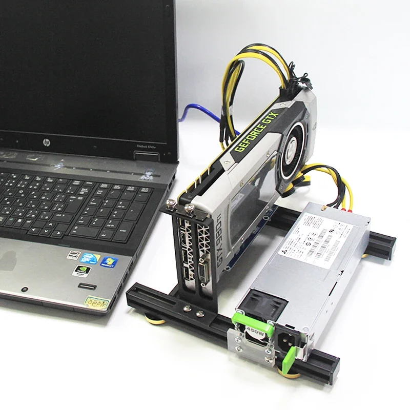 Zewnętrzna karta graficzna do laptopa stacja dokująca mini pcie do pciex16 zestaw kart riser uchwyt + karta riser + kabel zasilający GPU + zasilacz — zdjęcie 2