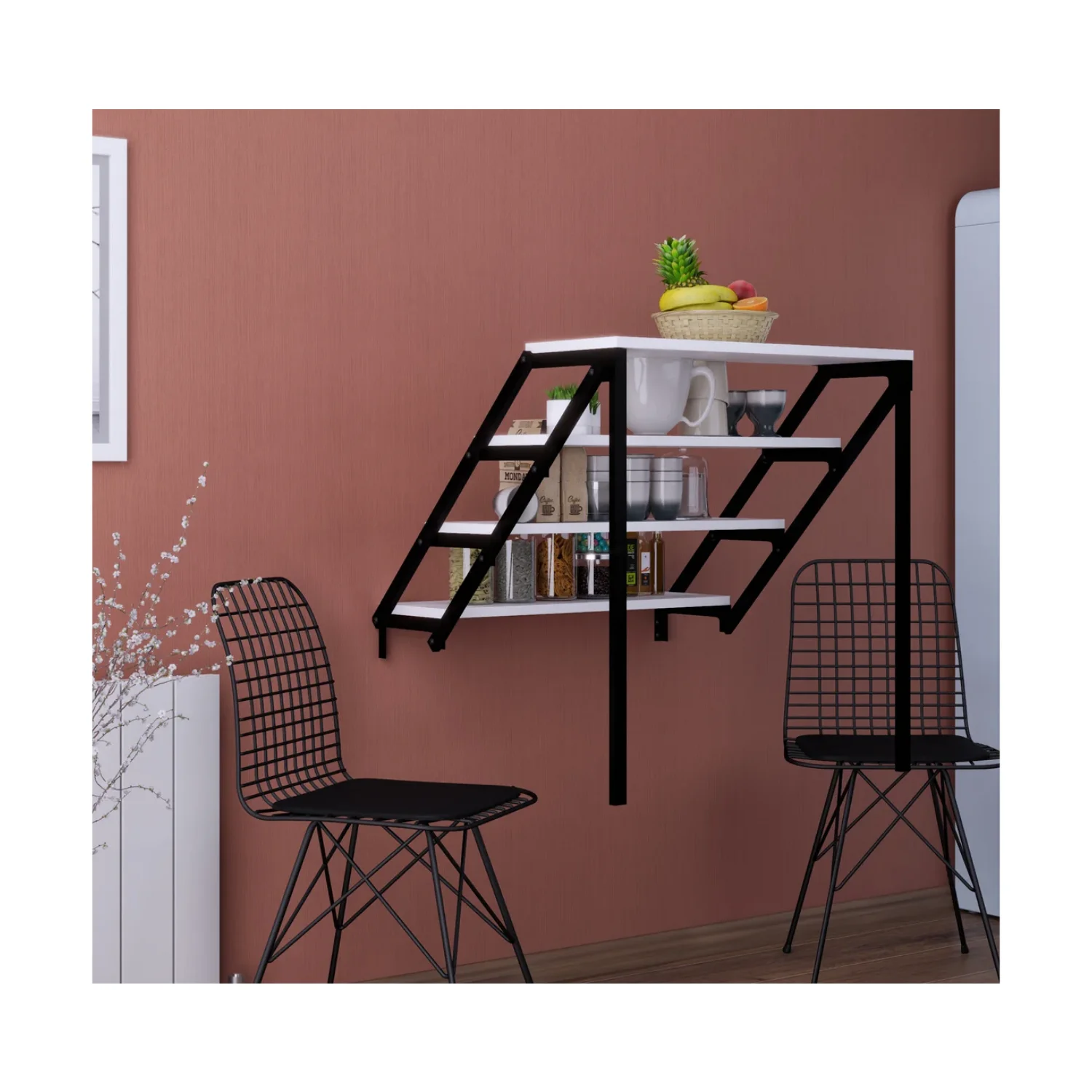 Folding Retractable Dining table Shelf Smart Stylish Home Furnishings Creative Design DIY Kitchen Decor Wall Mounted murphy desk