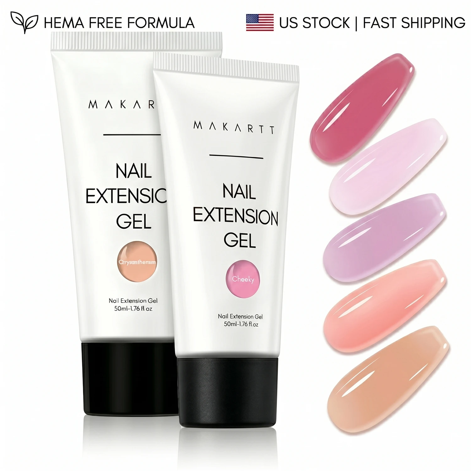 Makartt Nail Extension Gel Natural Pink Builder Nail Gel 50ML Hard Gel Trendy Nail Art Manicure Supplies for Valentine's Day
