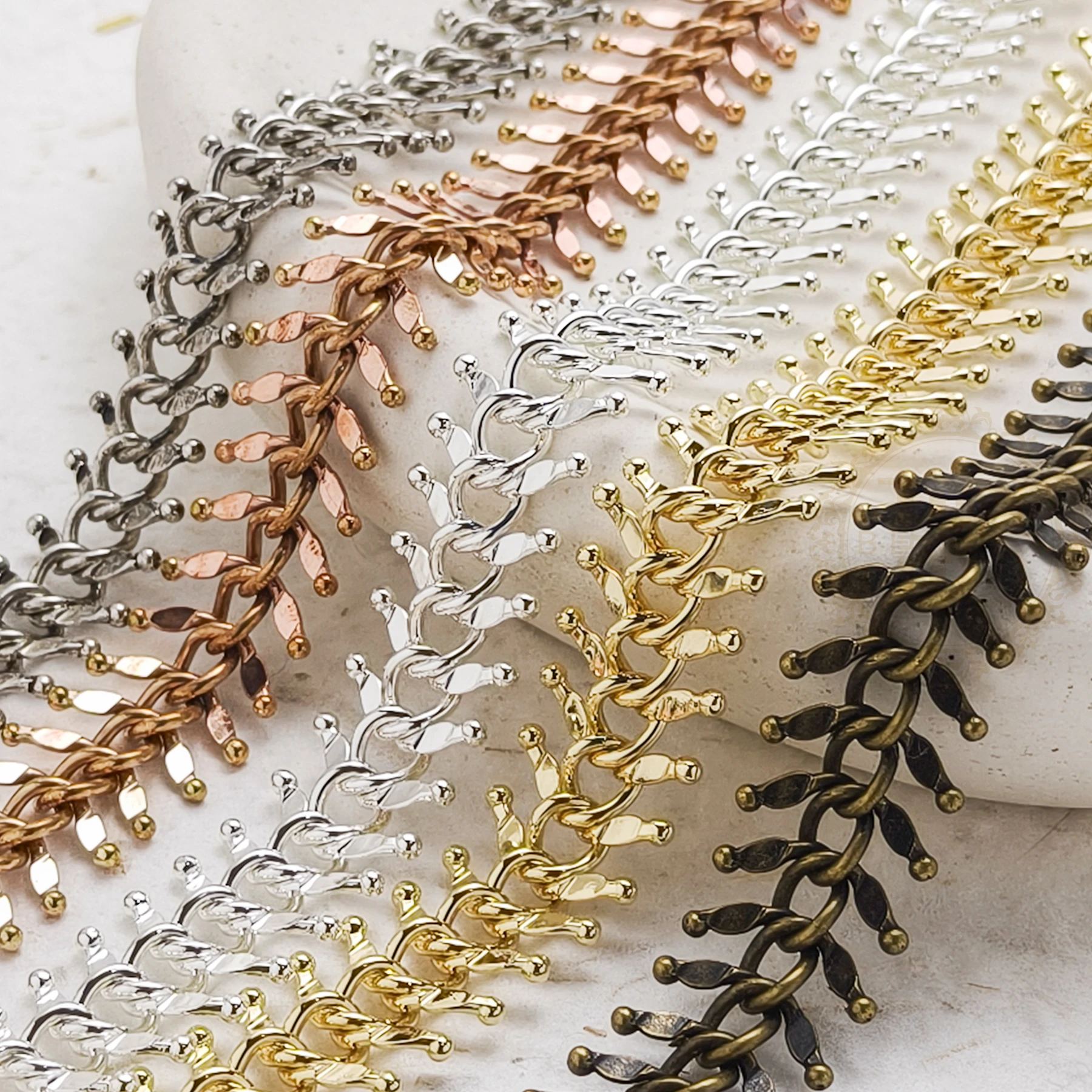 DIY Supply-Solid Brass Chain-Fish Bone 14mm (CP140)