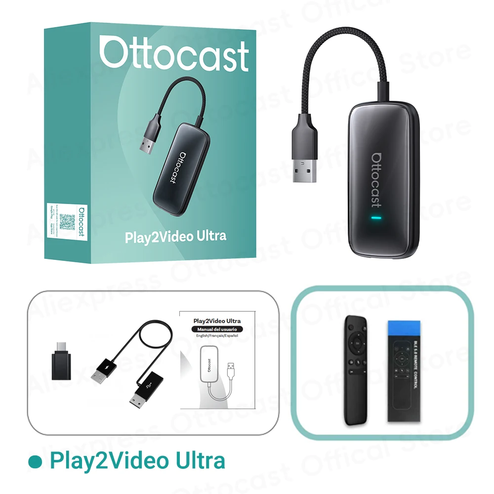 Ottocast Play2Video Ultra/Express Wireless CarPlay Android Auto