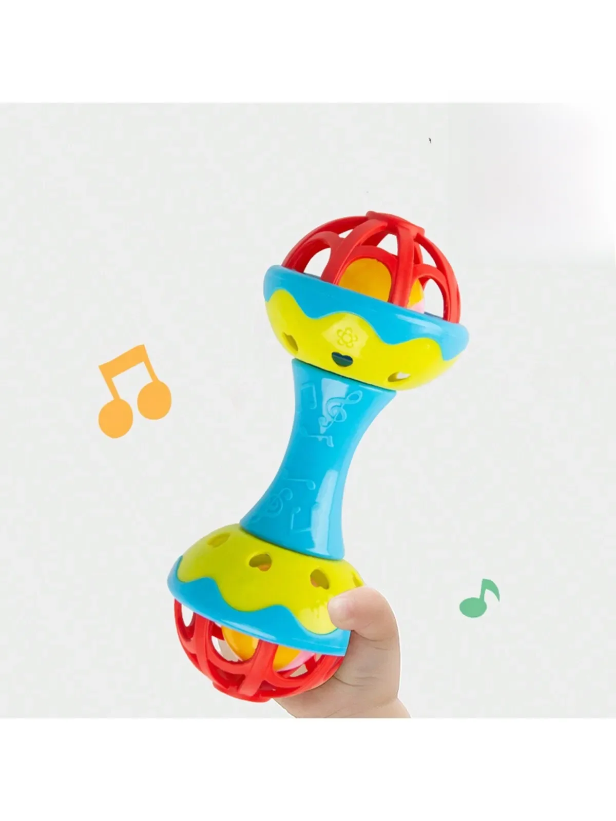 1pc couleur aléatoire enfant en bas âge Double tête hochets apaisant poignée hochets jouets bébé hochet bébé grignoteuses jouets bébé jouets 0 -