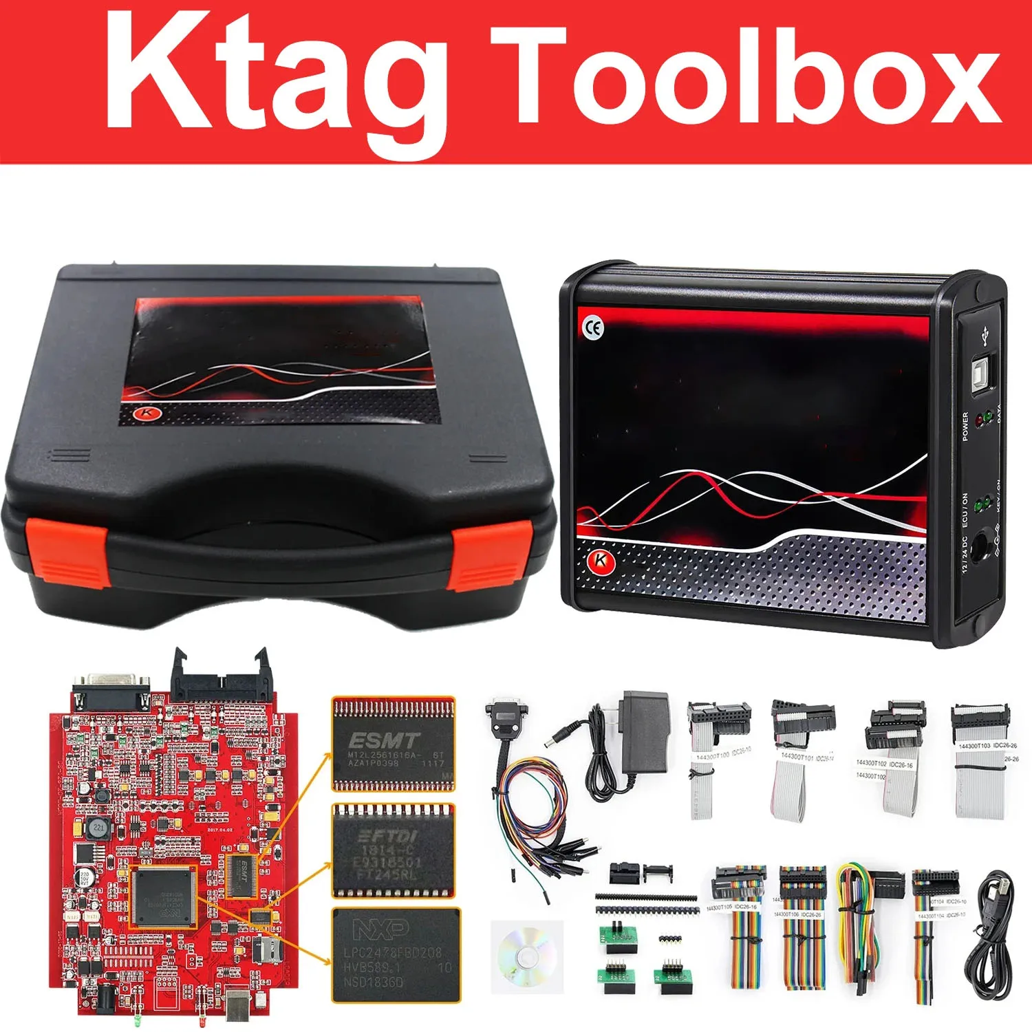 Kess V2 V5.017 Online 2.80 EU Red KTAG 7.020 2.25 OBD2 OBD 2 Auto's Trucks ECU Chip Tuning Kit Onbeperkte Reparatieset met Gereedschapskist