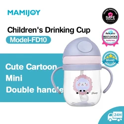 MAMIJOY BY01 250ML Kids Water Sippy Cup Baby Feeding Cup with Straws Leakproof Water Bottle Outdoor Portable Children's Cups