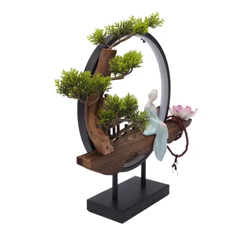 एलईडी लाइट और पाइंस के साथ बैकफ्लो अगरबत्ती होल्डर, सिरेमिक लेडी चाइनीज स्टाइल बैकफ्लो अगरबत्ती बर्नर आराम के लिए बिल्कुल सही 8 best sales बैक फ्लो धूप बर्नर - №5