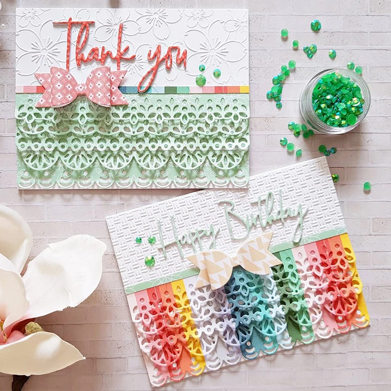 2022 AliliArts Metal Cutting Dies Lacey Edgers Set diy Scrapbooking Photo Album Decorative Embossing PaperCard Crafts Die