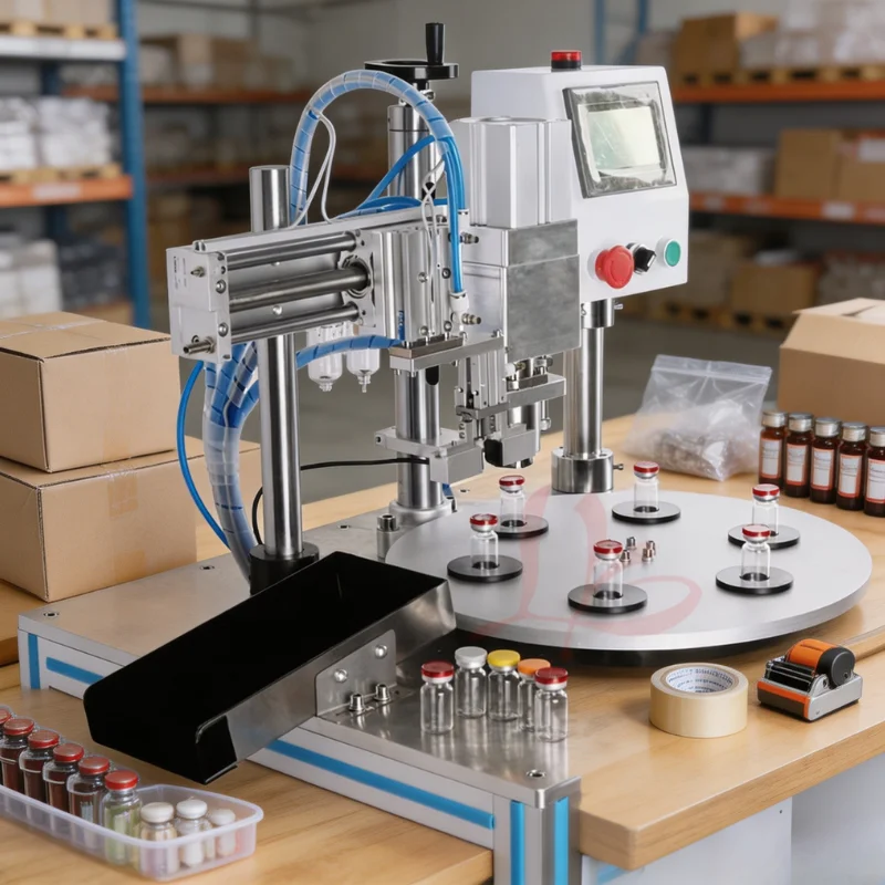 LY 60W Fully Automatic Indexing Plate Capping and Sealing Machine for Oral Liquid Glass Bottles Height 2-15cm Sealing Machine