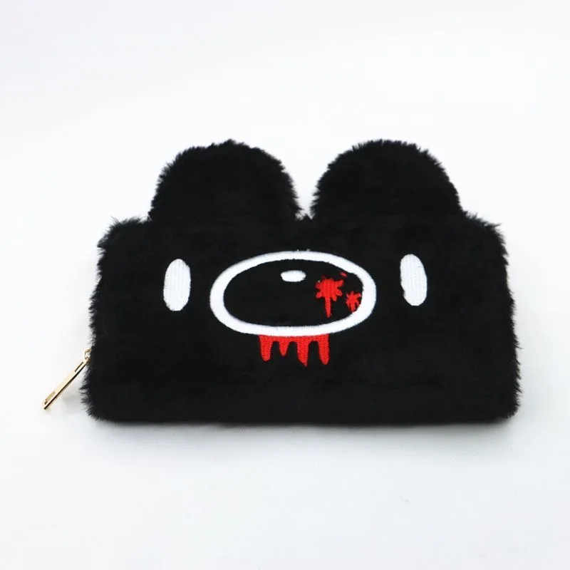 Kawaii Bloody Bear Plush Wallet Goth Y2K Anime Panda Stuffed Long Purse Gothic Lolita Cosmetic Clutch Bag Harajuku Money Bag