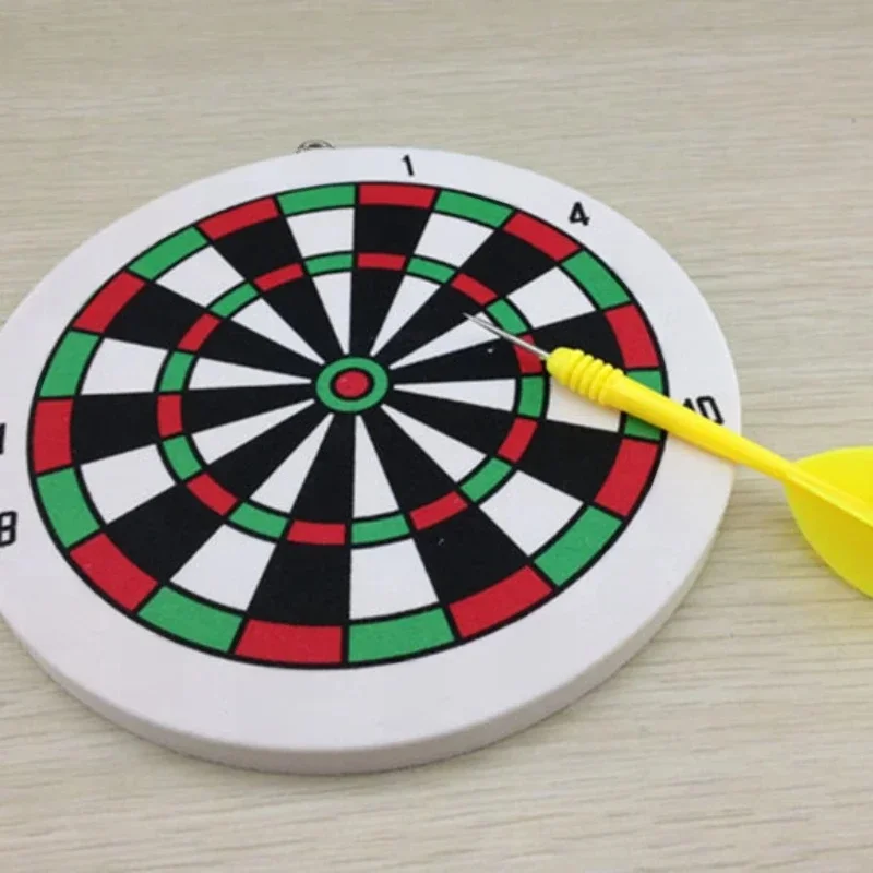 Jeu de fléchettes de 16cm, ensemble de jeu de société suspendu au mur pour la maison, double face disponible, jeu de lancer d'intérieur et d'extérieur épais, fléchettes à pointe en acier