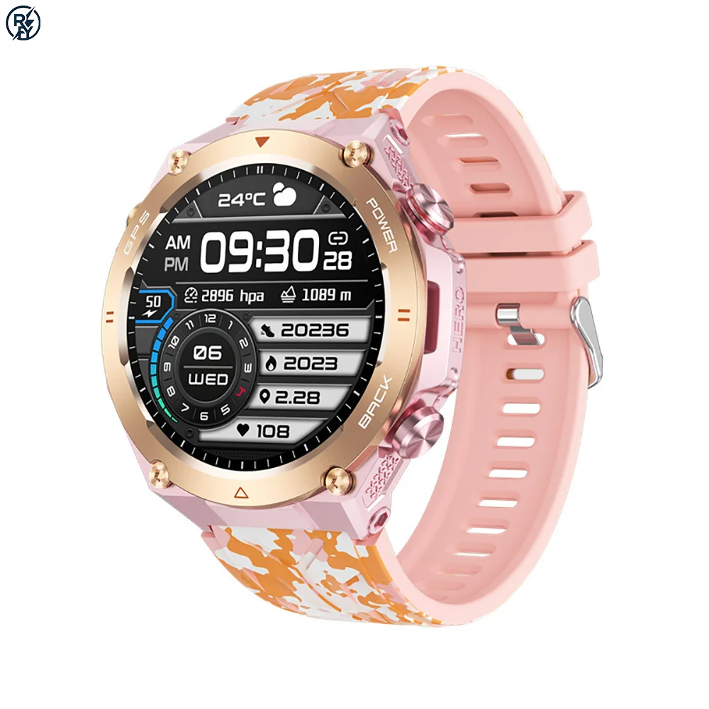 

Умные часы KC82 с GPS, спортивные часы для активного отдыха, измерение высоты, давления воздуха, компас, мониторинг сна, водонепроницаемые часы.