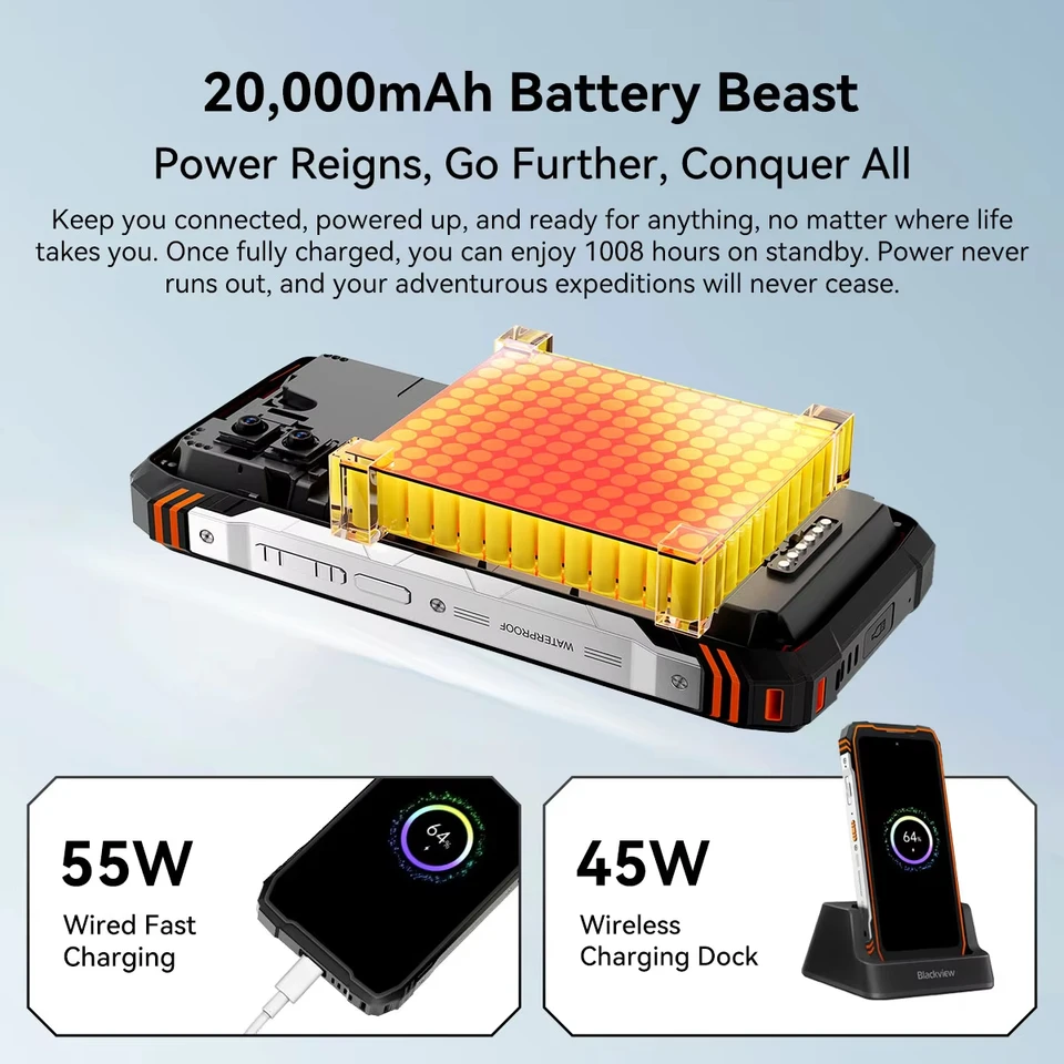 新型 Blackview XPLORE 1 Pro 頑丈スマートフォン 5G FLIR 搭載 6.78