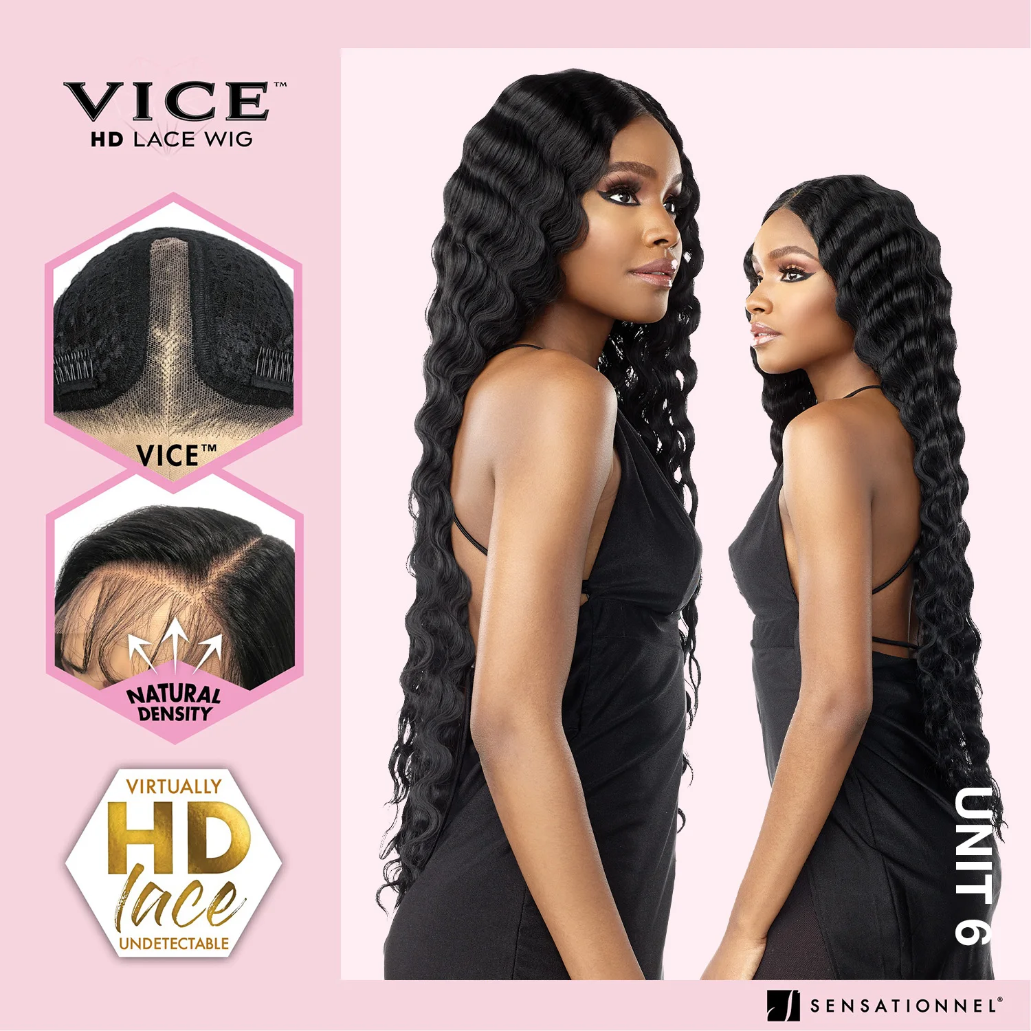 وحدة باروكة Sensationnel-Vice HD من الدانتيل الأمامي ، 6 طويلة ، تصميم أنيق ، تشطيب طبيعي ، سهل الارتداء #4