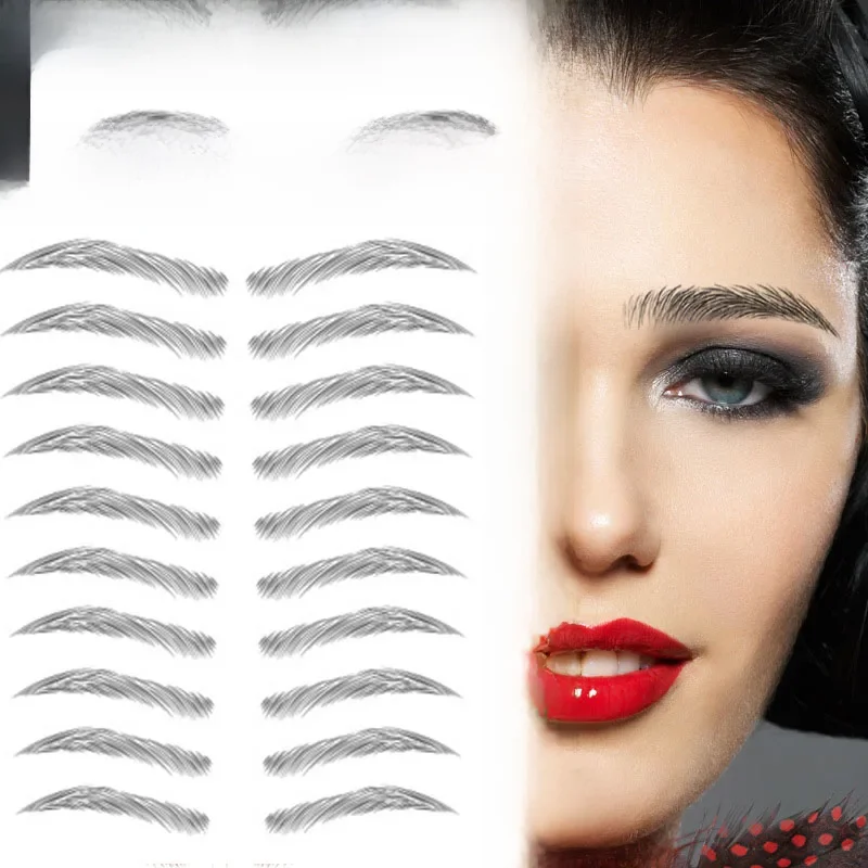 Autocollant de tatouage de maquillage de sourcils à base d'eau, autocollants de faux sourcils imperméables et durables pour la mise en forme des sourcils