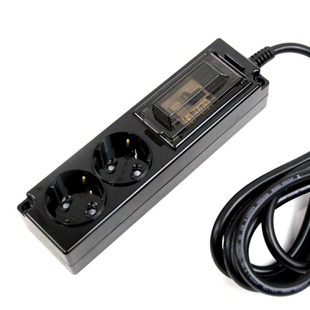 One-stop 4,000W overloaded high-capacity multi-tap 2-sided 5m black wiring Blacker