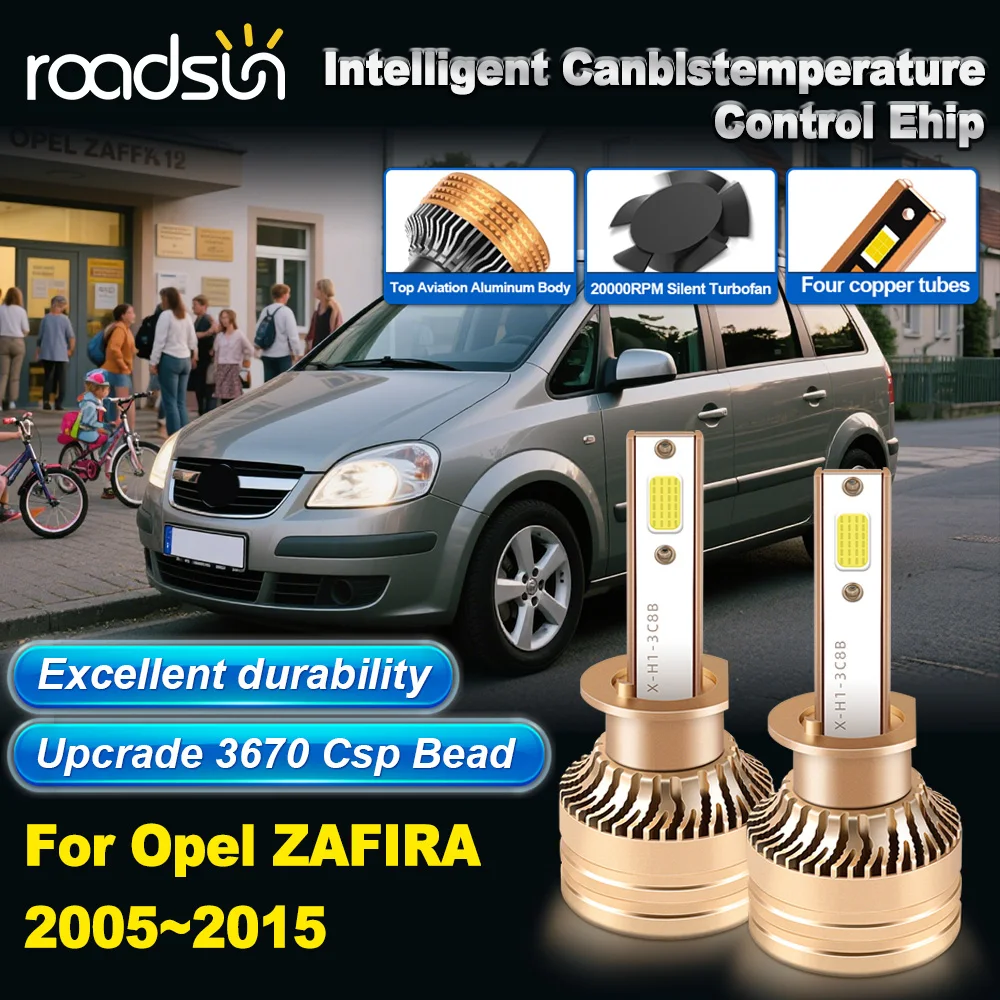 

2 шт. для Opel ZAFIRA 2005 ~ 2015 H1 светодиодные фары COB чип IP68 Plug & Play 6000K белый 28000LM быстро распространяющие тепло автомобильные лампы