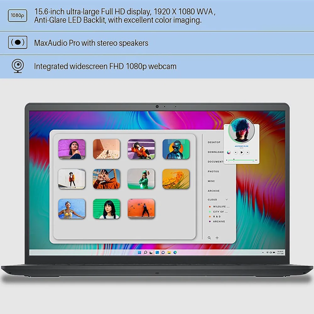 Dell Inspiron 15.6 inci Laptop layar sentuh untuk bisnis, FHD Touchscreen, Intel 13th Gen i7-1355U, RAM hingga 64GB, SSD hingga 4TB