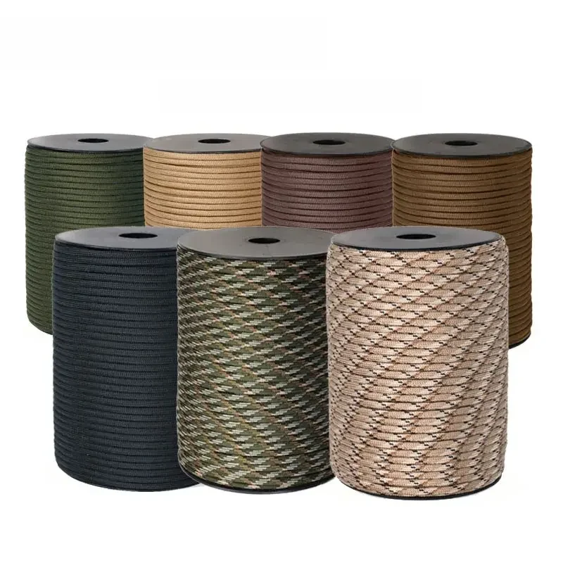 7 noyaux 550 Paracord cordon 100M 50M 31M Dia.4mm pour Camping en plein air survie lanière Parachute corde randonnée tente accessoires bricolage