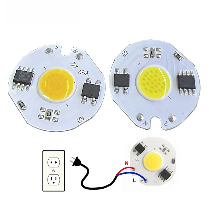 10szt LED COB Chip light 9W 7W 5W 3W 220V 230V 240V Wejście Smart IC Driver Pasuje do DIY Zimny Ciepły Biały Reflektor LED Reflektor LED — zdjęcie 2