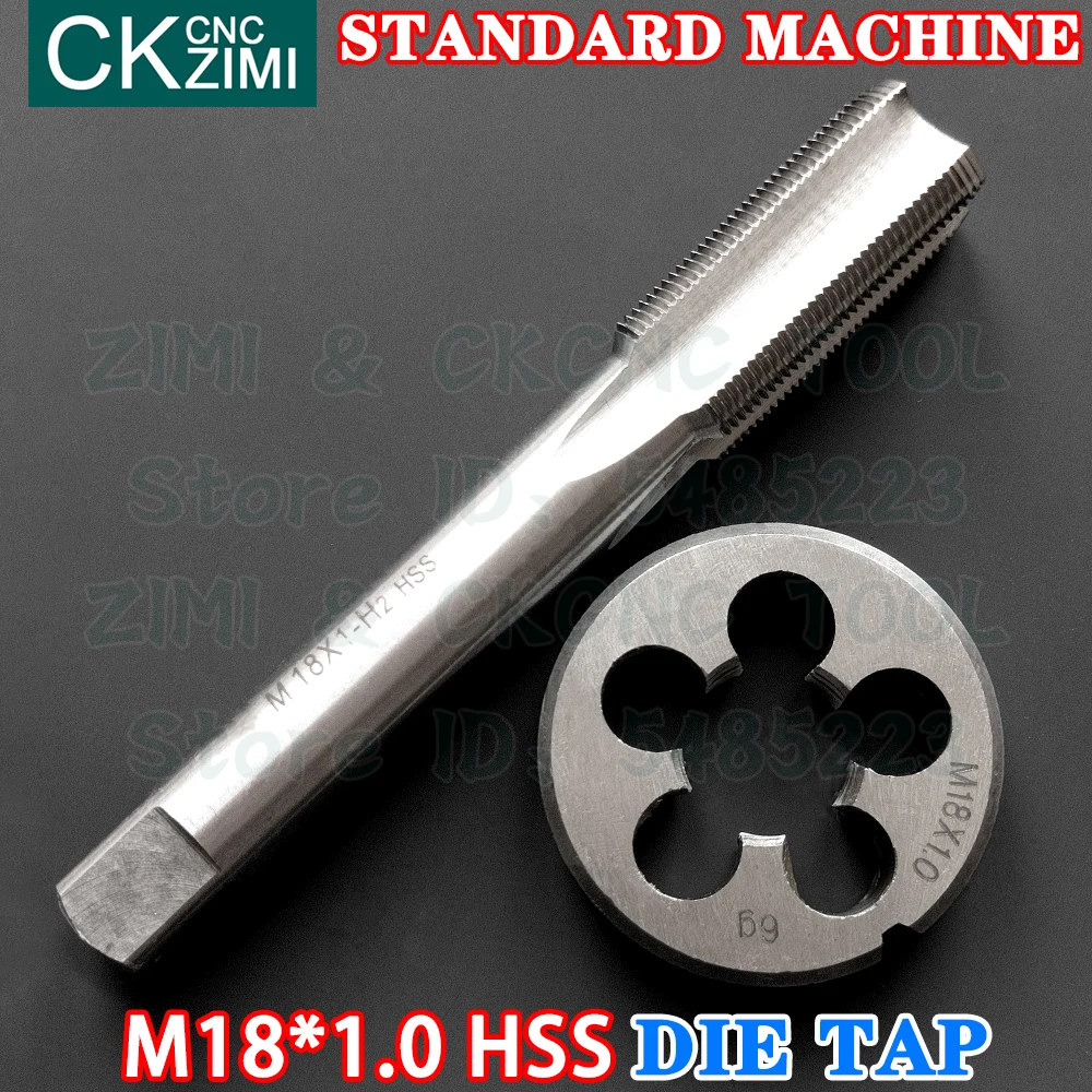 

M18*1.0 M18X1.0 Straight Handle Standard Machine Die Tap Right High Speed Steel Wire Tapping Drill Round Die Metal Tap Die Set