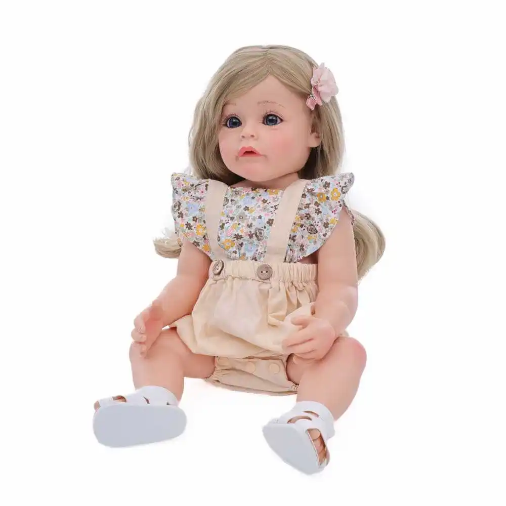 Cloveray 22 pollici classico realistico bambola rinata bambola super carina morbida in vinile giocattolo di alta qualità che gioca a casa bambola regalo per bambini