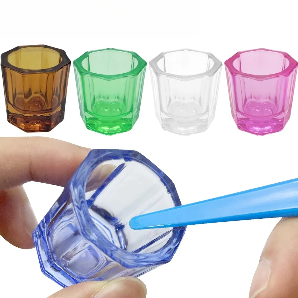 1/6szt Dental Mixing Bowls Glass Dish Household Octagonal Reconcile Cups Dentistry Liquid Powder Holder Container Dentist Tools — zdjęcie 2