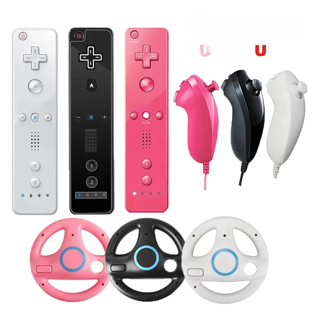 2 pièces 2-en-1 poignée droite pour Wii Kart télécommande manette de jeu console de jeux pour Nintendo jeu neutre volant de course