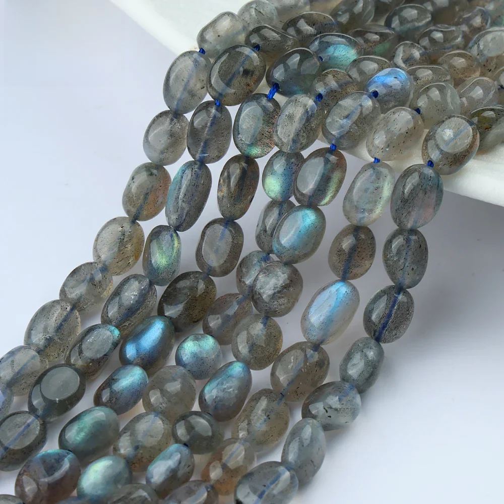 3a natürliche Madagaskar Labradorit Kiesel Perlen unregelmäßige Form lose Perle für Schmuck