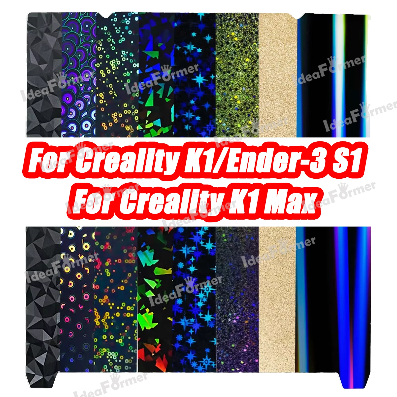 

Для Creality K1 сборная пластина с текстурой PEI Лист пружинной стали 235x235 мм Гладкая ПЭТ двойная печать Для K1 MAX 310x315 мм Кровать с подогревом.