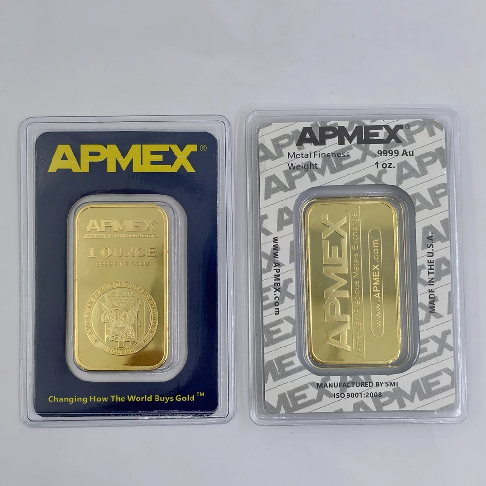 New 10 oz APMEX Gold Plated Bar Non-Magnetic Gold Bullion 1 oz Copper Bar With Different Serial Number Souvenir Gifts image 3