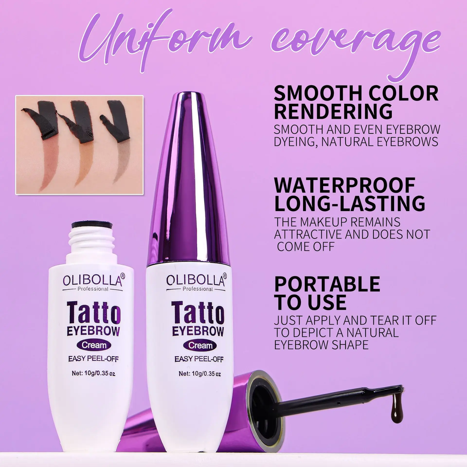 3 أيام الوشم صبغ الحاجب كريم رمادي براون سهل تقشر الحاجب جل دائم مقاومة للعرق مستحضرات التجميل مقاوم للماء دائم 10 جرام