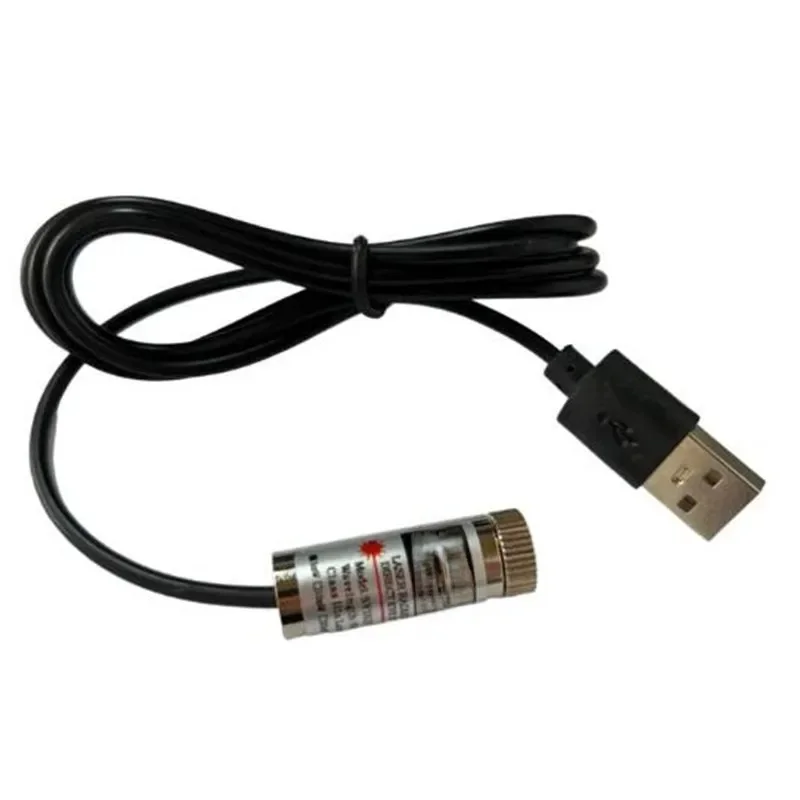 Module laser à connecteur USB 12mm 5mw, mise au point réglable, tête laser à Diode rouge, niveau industriel 650nm, ligne de points, emplacement à faisceau transversal
