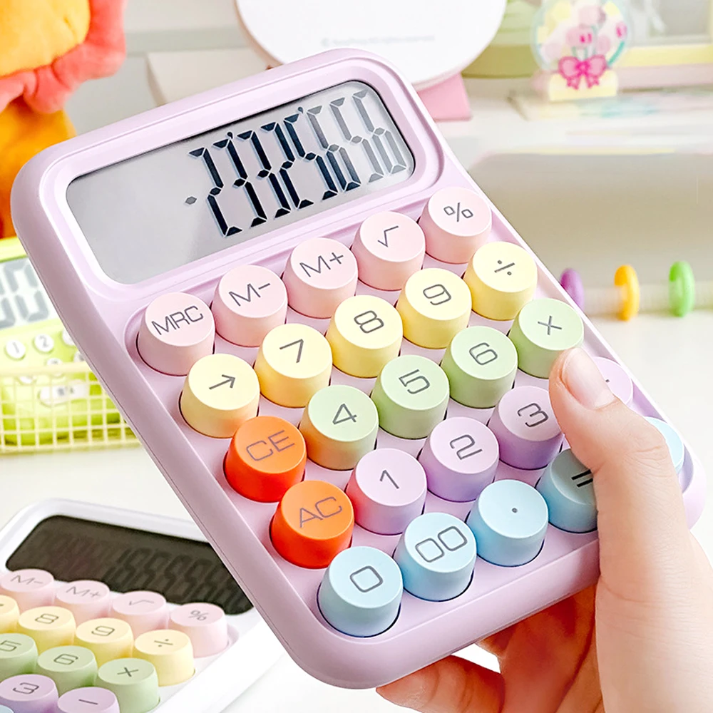 Macaron Retro electronic calculator 4color pastel mechanical office