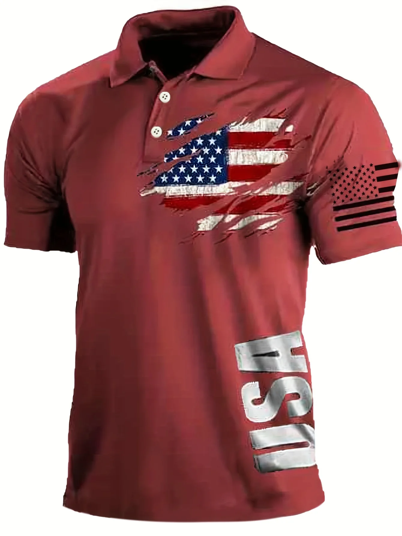 

Men's US Flag Graphic Print Short Sleeve Polo Shirt Male Casual Short Sleeve Golf Shirt Fashion Business Oversized Lapel Clothin