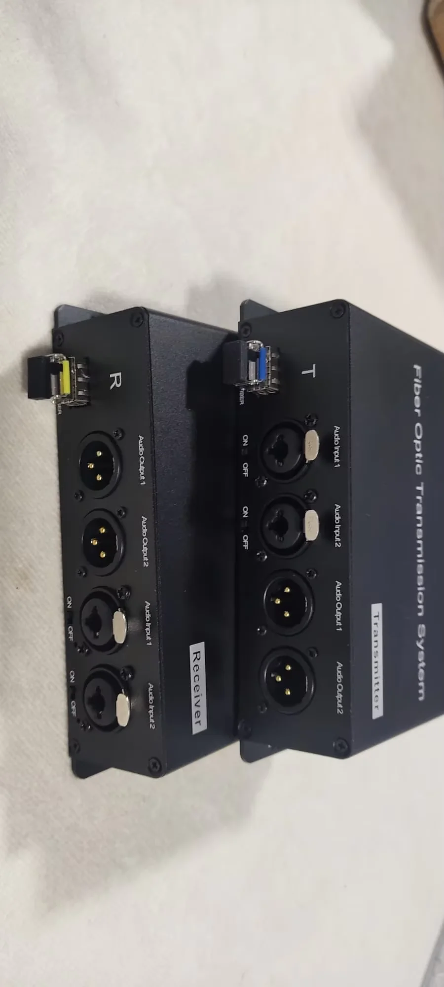 

2 Bidirectional XLR Audio over Fiber Converter Extender 48V phantom power supply Balanced Audio Fiber Optical Transceiver