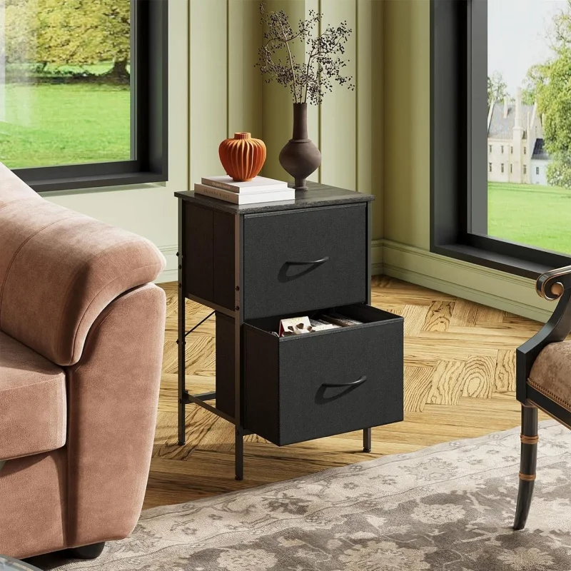 GALAXHERO ナイトスタンドセット 2 ドレッサーナイトスタンド 2 布引き出し寝室の家具大学寮のクローゼット収納