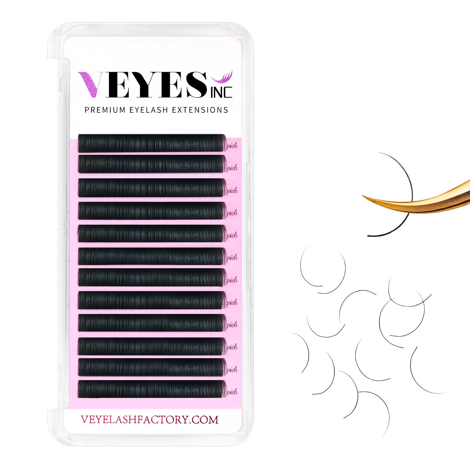 Veyes Inc Classic Eyelash Extensions Veyelash 8-16 Mix Individual Lash Extensions Matte Black Silk Lashes Wholesale for Beauty