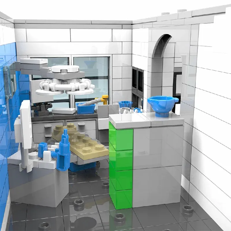 4958PCS Set di edifici per case ospedaliere, con 17 figure Kit modello di assemblaggio di blocchi modulari di architettura cittadina, regalo per adulti