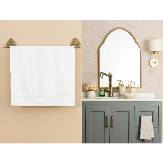 Madame Coco Maynor Border Flush Face Towel - White - 50X80 cm