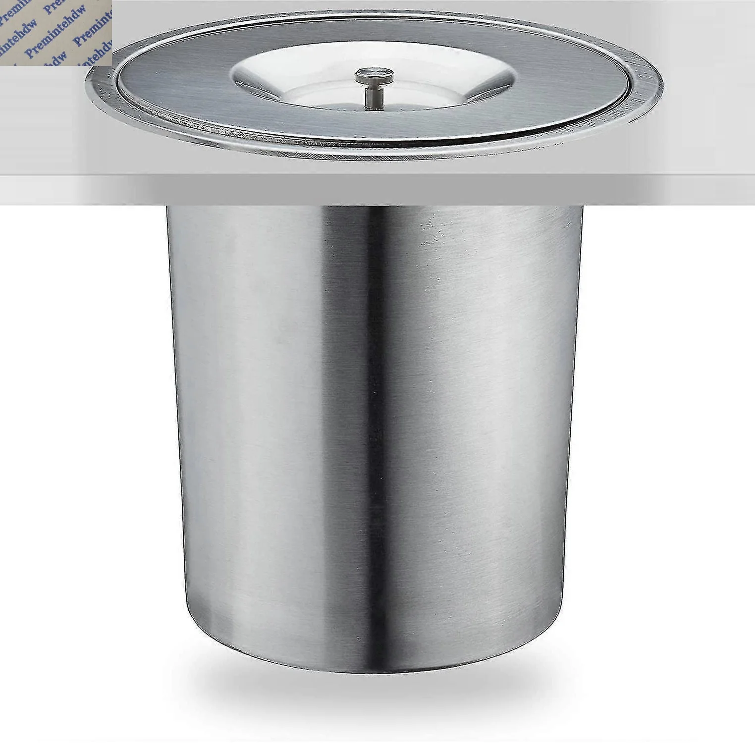 

8л мусорное ведро из нержавеющей стали с верхним креплением и щеткой для крышки, матовый черный порошок с порошковым покрытием