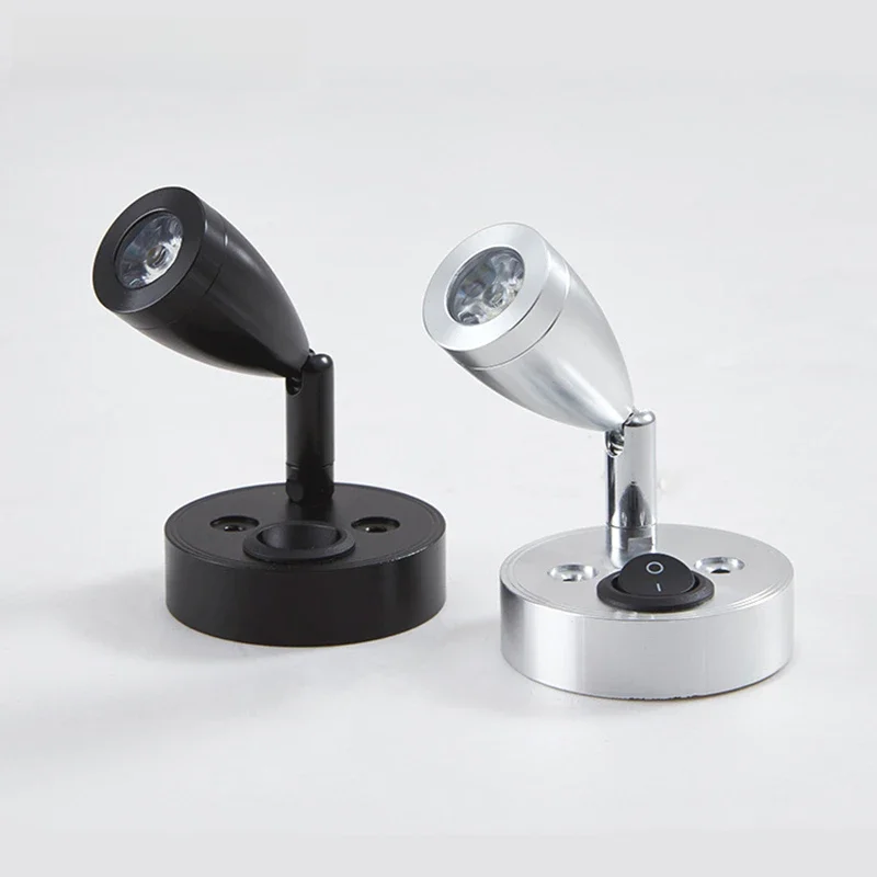 Lampe de lecture à LED avec interrupteur, budgétaire en aluminium, réglable, intérieur, bateau, caravane, camping, remorque, chevet, 3W, DC 12V