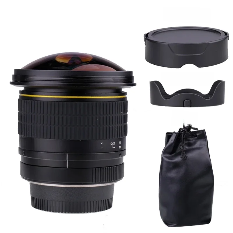 Obiektyw aparatowy 8mm F/3.0 Asferyczny, okrągły, ultra szerokokątny typu rybie oko do lustrzanek cyfrowych Canon 550D 650D 750D 77D 80D 1100D — zdjęcie 2