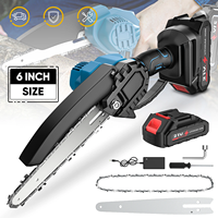 6 Inch Cordless Eletric Chainsaw Pruning Chainsaw Woodworking Electric Saw Cutting Tools With Rechargeable Lithium Batteries