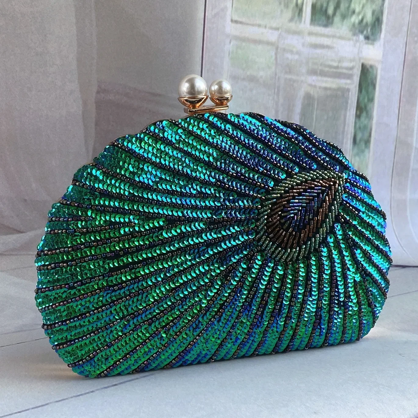 Retro chiński styl ciężki rzemiosło haftowana koralikami torba wieczorowa przenośna torba obiadowa Cheongsam Clutch idealne dopasowanie — zdjęcie 2