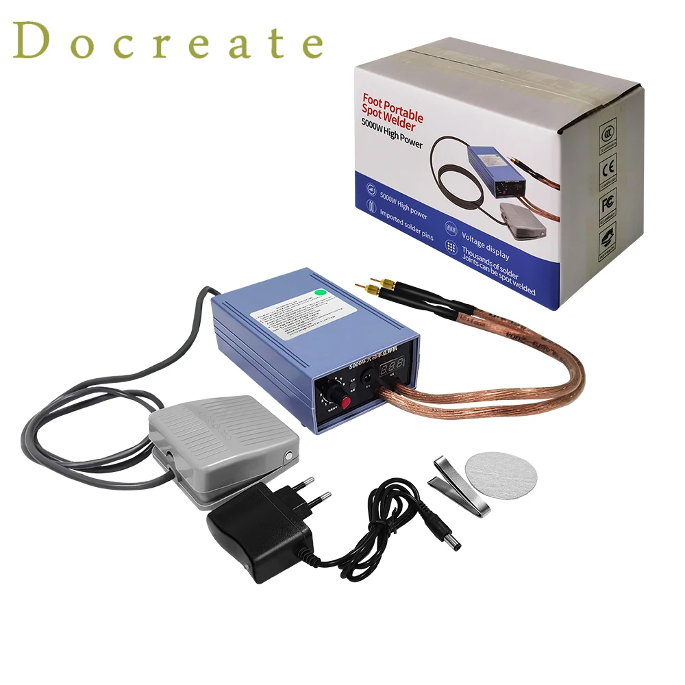 Docreate-Mini Machine à Souder par Points, Kit de Bricolage, Batterie 5000, Outils de Soudage, Stylo de Soudage Portable, Bande de Nickel 8000mm,