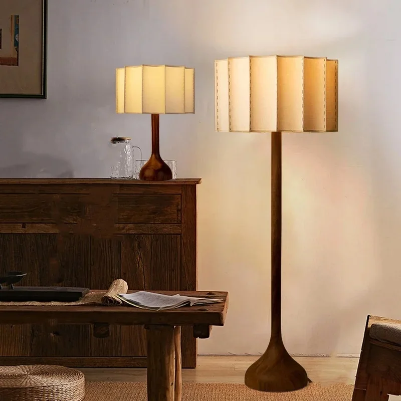 Wabi Sabi Vloerlamp Minimalistische massief houten lamp Woonkamerlamp Slaapkamer Banklamp Nachtkastje Kunst Decoratie Bureaulamp LED-licht - afbeelding 2