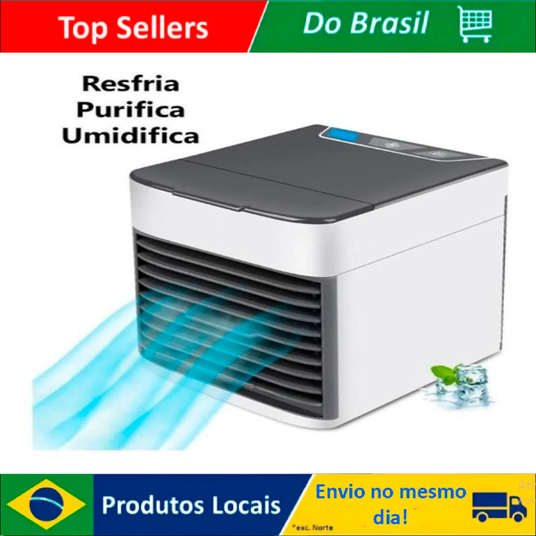 Mini Ar Condicionado Portátil Climatizador Ar Individual Led Cor Branco 110V/220V