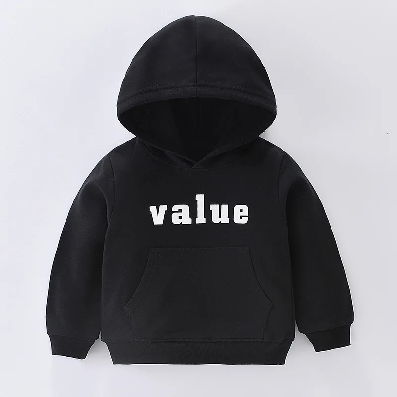 Fashion Letter Boys Girls Hoodies Sweatshirts Solid color Autumn Winter Hip Hop Hoody Sweater Kids Casual Hooded Tops Outwear